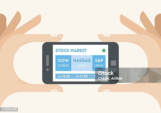 Vereinigte Staaten Indices Börse Ticker Auf Dem Mobiltelefon Stock Vektor Art und mehr Bilder von NASDAQ