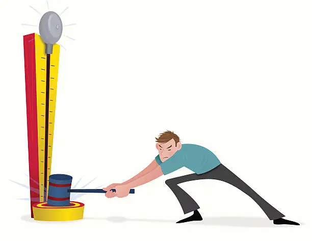 Vector illustration of Ringing The Bell