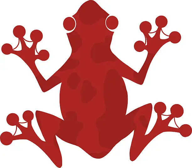 Vector illustration of Red Frog Silhouette Logo