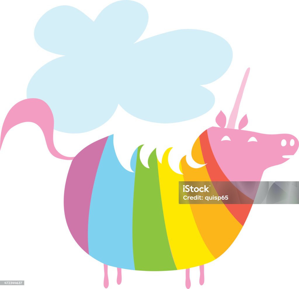 Rainbow unicornio - arte vectorial de Gordo - Complexión libre de derechos