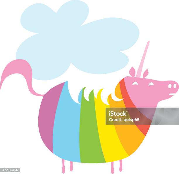 Ilustración de Rainbow Unicornio y más Vectores Libres de Derechos de Gordo - Complexión - Gordo - Complexión, Unicornio, Aire libre