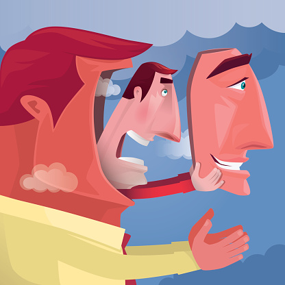 vector illustration of man unmasking and breathing…