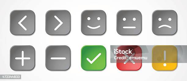 Sqaure Rant Button Square Buttons With Symbols Stock Illustration - Download Image Now ...