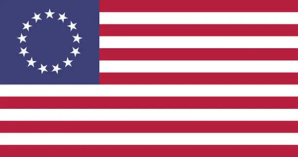 Vector illustration of USA Betsy Ross Flag Flat