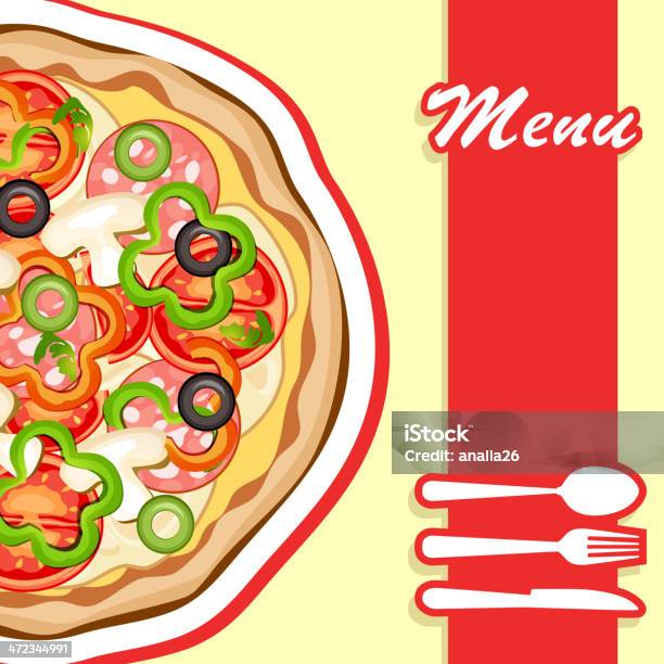 Pizza Menu - Immagini vettoriali stock e altre immagini di Cerchio - Cerchio, Cibo, Colore verde
