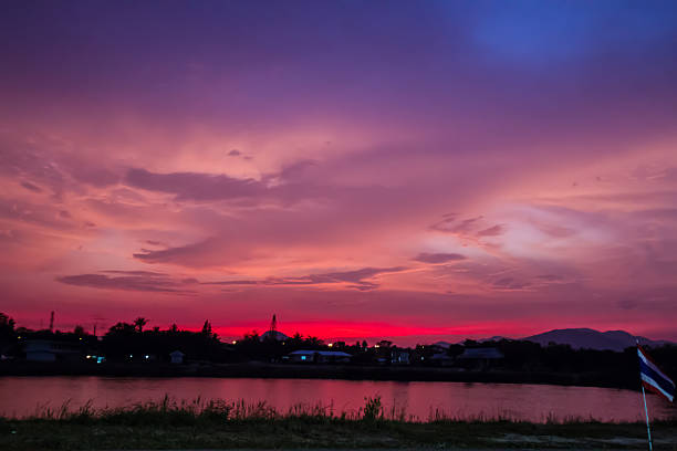 Twilight on lake at chaam THAILAND