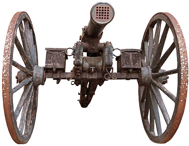 istock Historic cannon on wooden wheels 472345858
