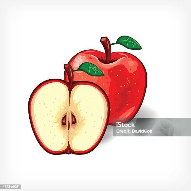 Ilustración de Vector De Manzana y más Vectores Libres de Derechos de Manzana - Manzana, Alimento, Color vibrante