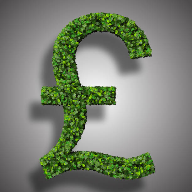 istock British Pound (currency) symbol or sign made from green leaves 472346124