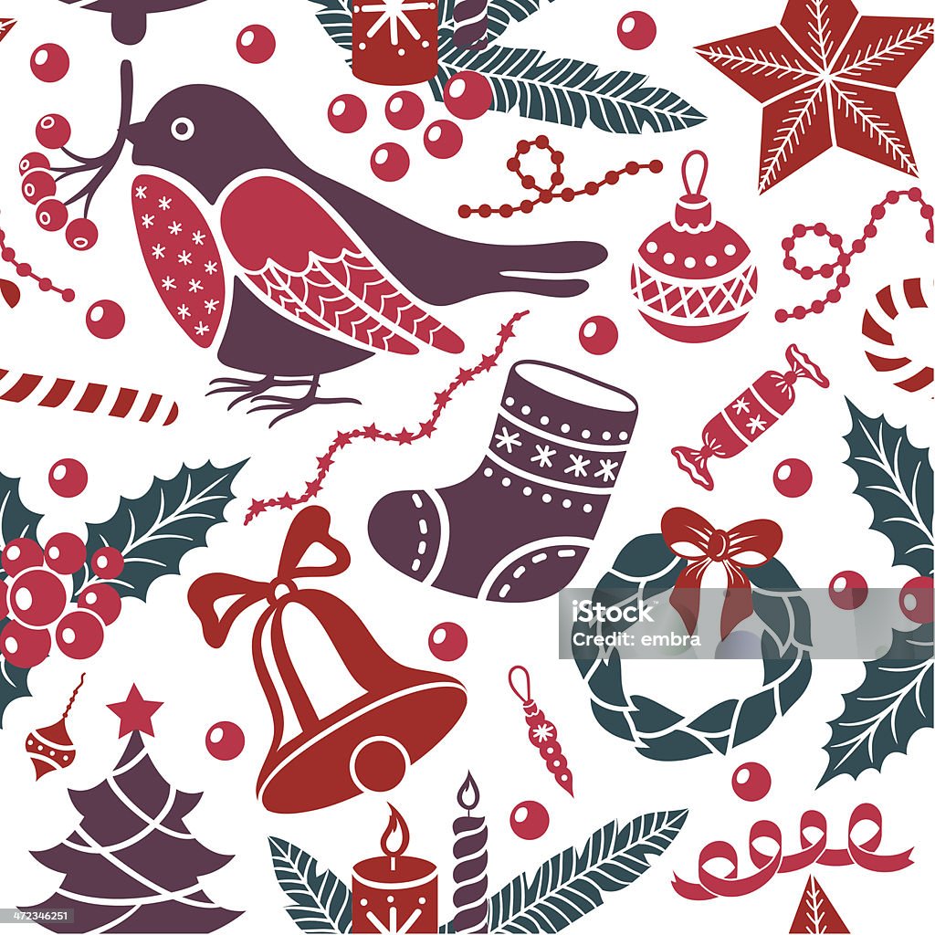 Christmas seamless pattern - arte vectorial de Abeto libre de derechos