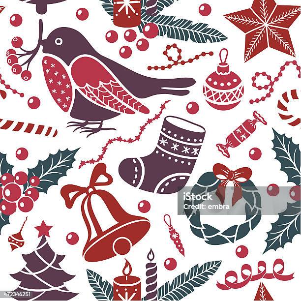 Ilustración de Christmas Seamless Pattern y más Vectores Libres de Derechos de Abeto - Abeto, Abstracto, Anticuado