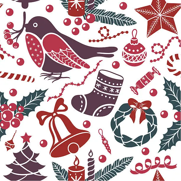 Vector illustration of Christmas seamless pattern