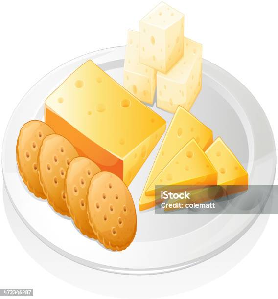 Biscotti E Formaggio - Immagini vettoriali stock e altre immagini di Cracker - Cracker, Formaggio, Biscotto secco