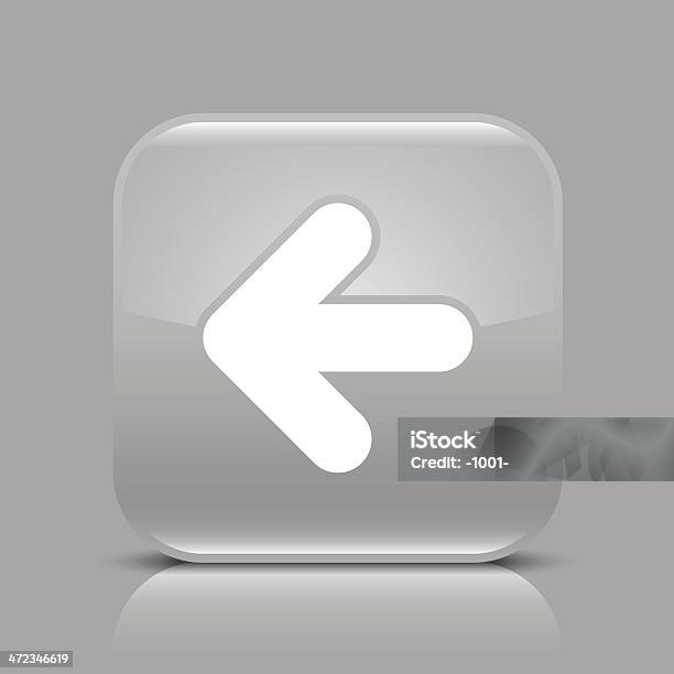 Graue Symbol Pfeil Linksglänzenden Squareinternetbutton Stock Vektor Art und mehr Bilder von Abzeichen