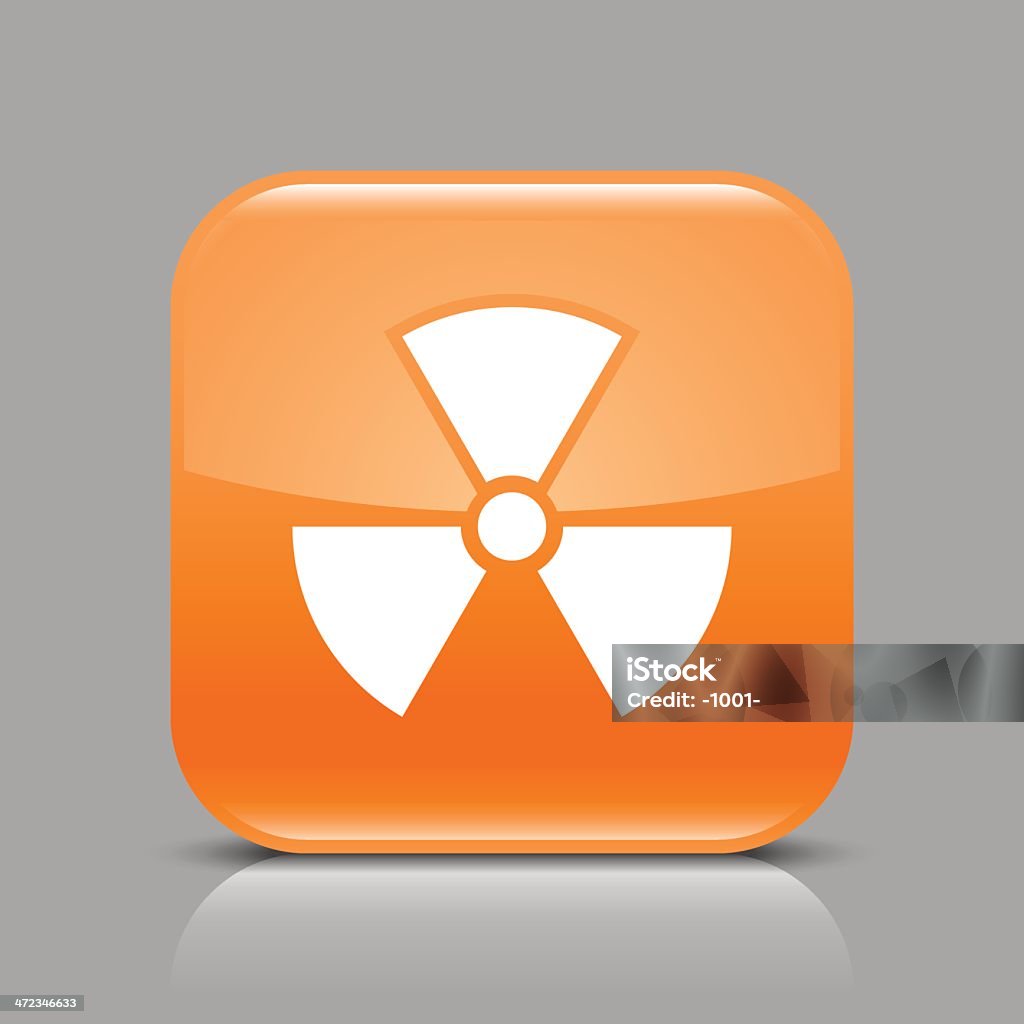 radiation D'Orange brillant icône de web bouton internet carré - clipart vectoriel de Arme nucléaire libre de droits