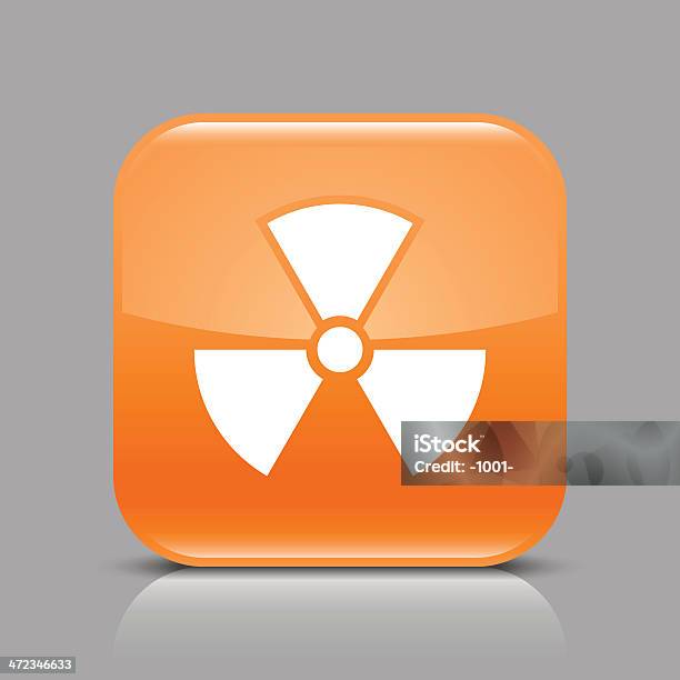 Radiation Dorange Brillant Icône De Web Bouton Internet Carré Vecteurs libres de droits et plus d'images vectorielles de Arme nucléaire