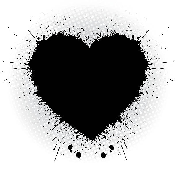 Splattered illustration of heart vector art illustration