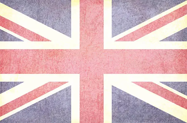 Vector illustration of UK grunge flag