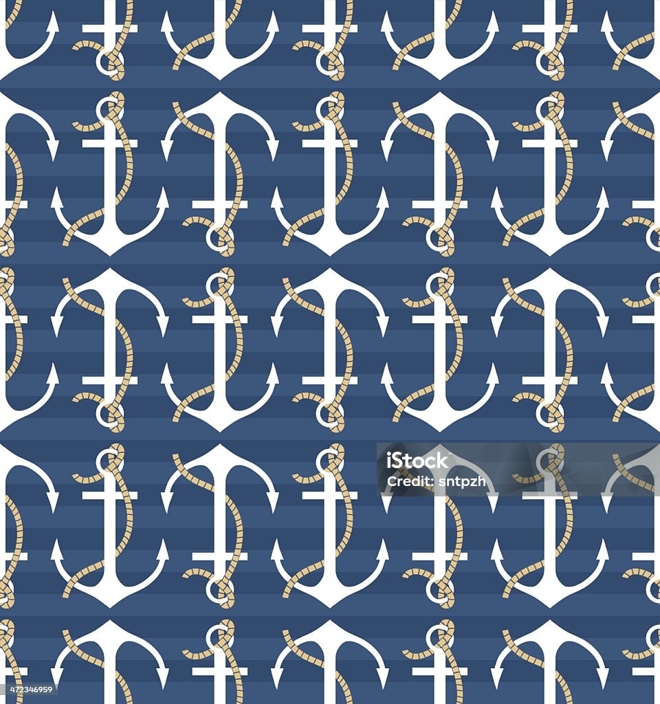 Vector seamless pattern with anchors Abstract stock vector