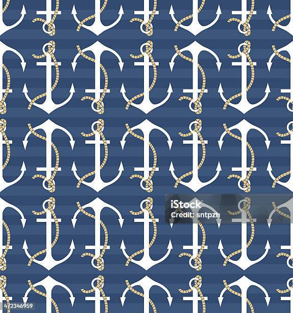 Vector Seamless Pattern With Anchors Stock Illustration - Download Image Now - Abstract, Adventure, Anchor - Athlete