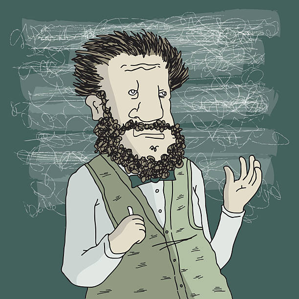Professor A college professor stands in front of a chalk board giving a lecture. learning theories stock illustrations