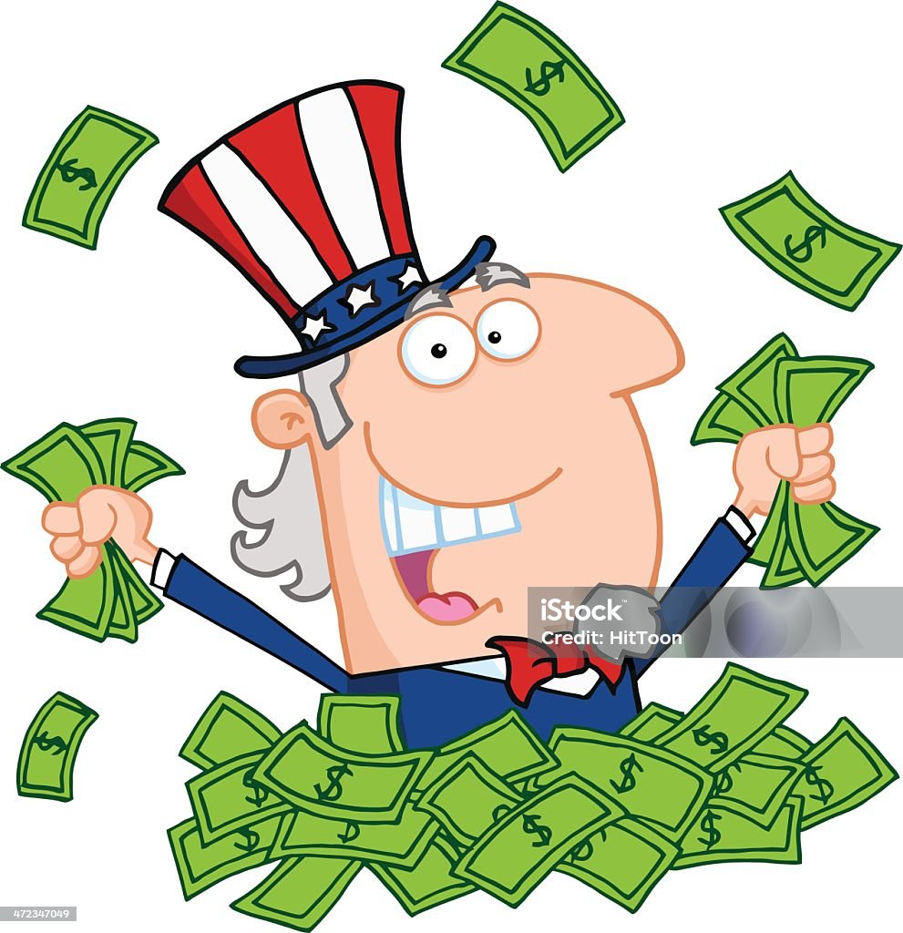 Uncle Sam Holding Cash Similar Illustrations: Paper Currency stock vector