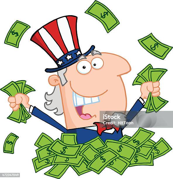 Uncle Sam Holding Cash Stock Illustration - Download Image Now - Paper Currency, Uncle Sam, Adult
