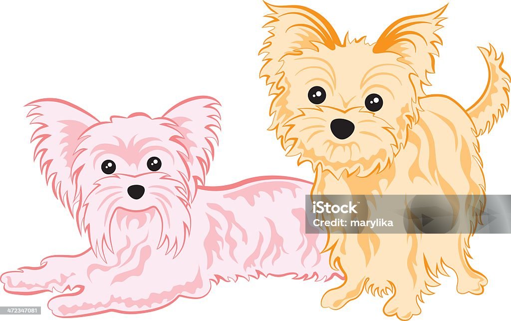 Cute yorkshire terriers Cute yorkshire terriers. hand drawn. Yorkshire Terrier stock vector