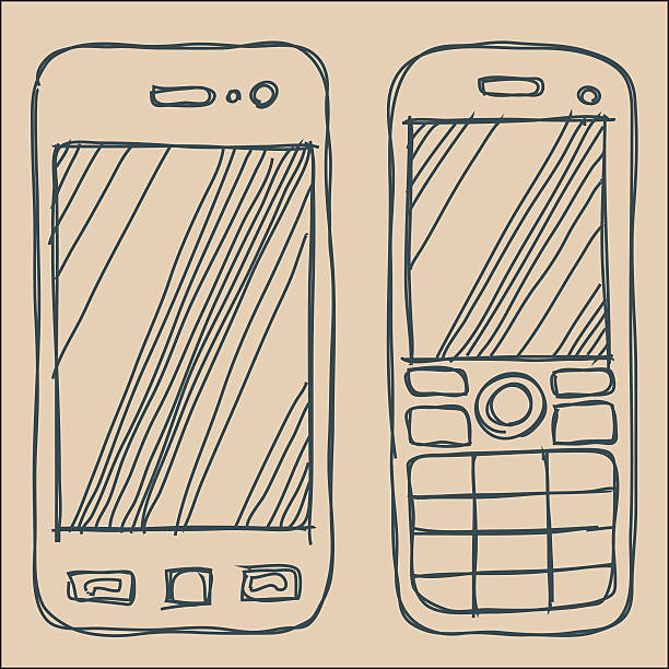 Vector phones vector art illustration