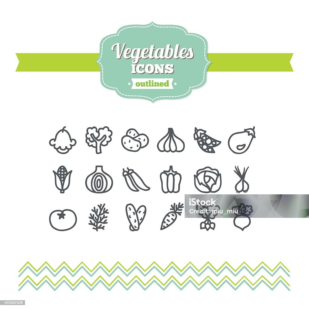Conjunto de mão desenhada ícones de legumes - Vetor de Abóbora royalty-free