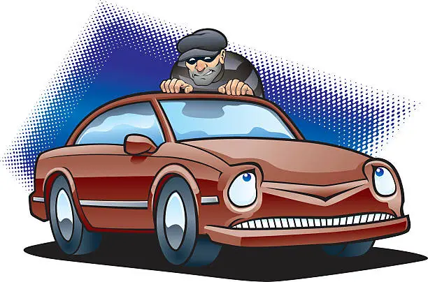 Vector illustration of Car Thief