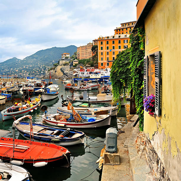 istock Old window in sea port Camogli 472347314