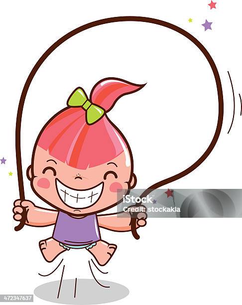 Süßes Mädchen Seilspringen Stock Vektor Art und mehr Bilder von Baby - Baby, ClipArt, Comic - Kunstwerk