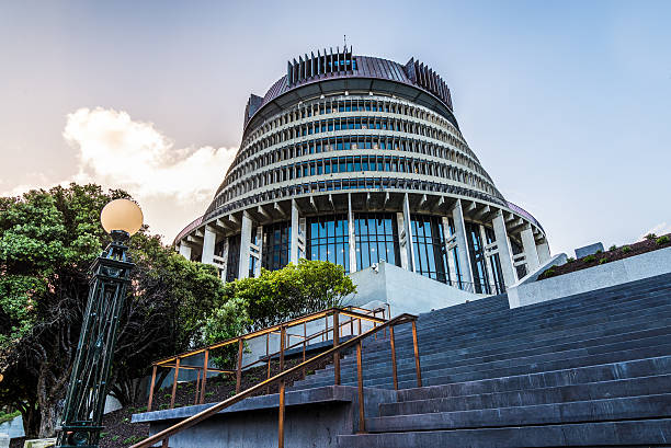 Beehive in Wellington The Parliament Building in Wellington beehive new zealand stock pictures, royalty-free photos & images