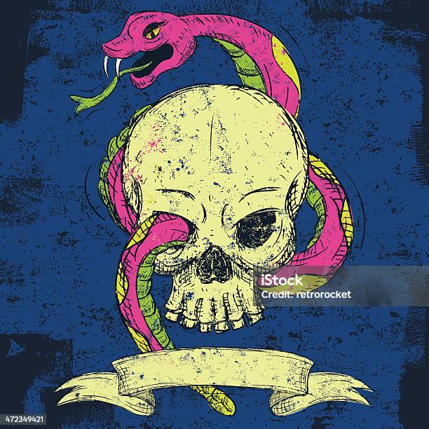 Snake And Skull Stock Illustration - Download Image Now - Snake, Abstract, Animal Body Part