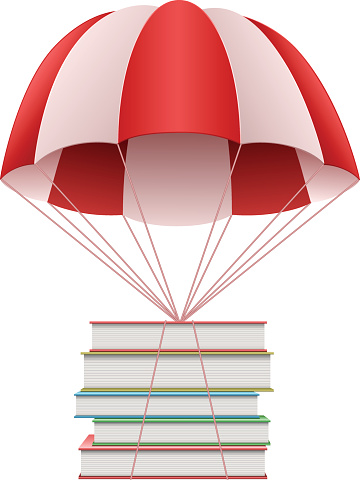 istock Parachute with books 472349569