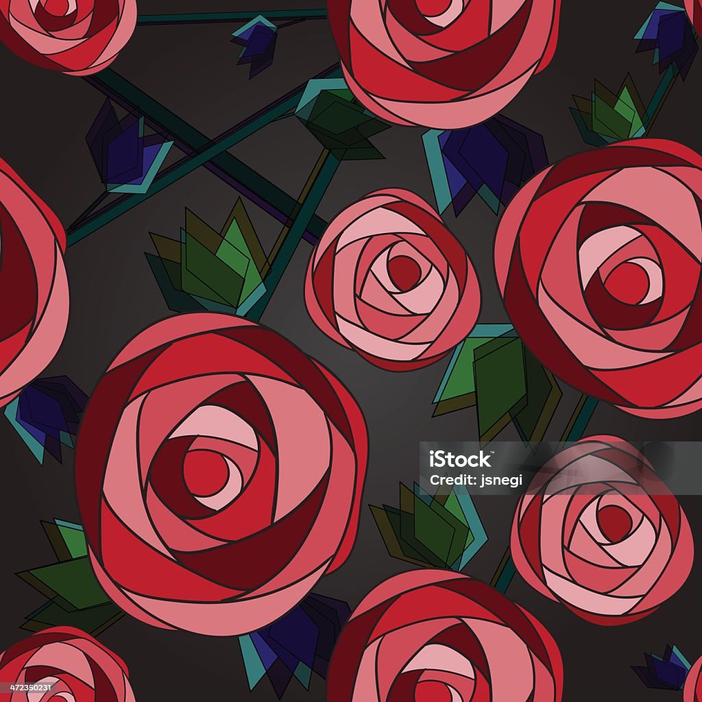 Fondo floral sin fisuras con rosas. - arte vectorial de Abstracto libre de derechos