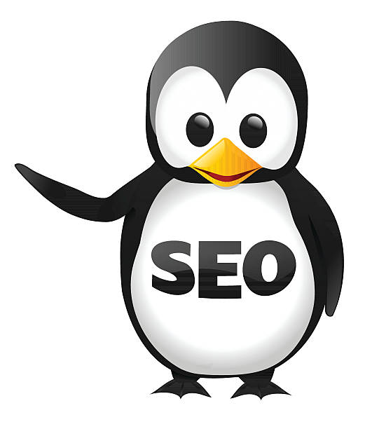 illustrazioni stock, clip art, cartoni animati e icone di tendenza di pinguino seo - google penguin