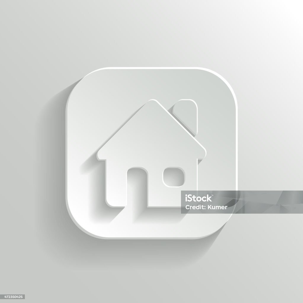 Ikonę domu-biały przycisk Wektor app - Grafika wektorowa royalty-free (Budowla mieszkaniowa)
