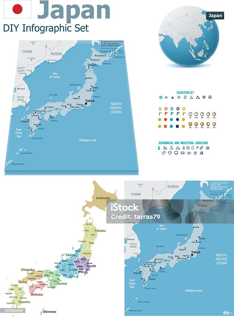 日本のマップマーカー - 地球のロイヤリティフリーベクトルアート