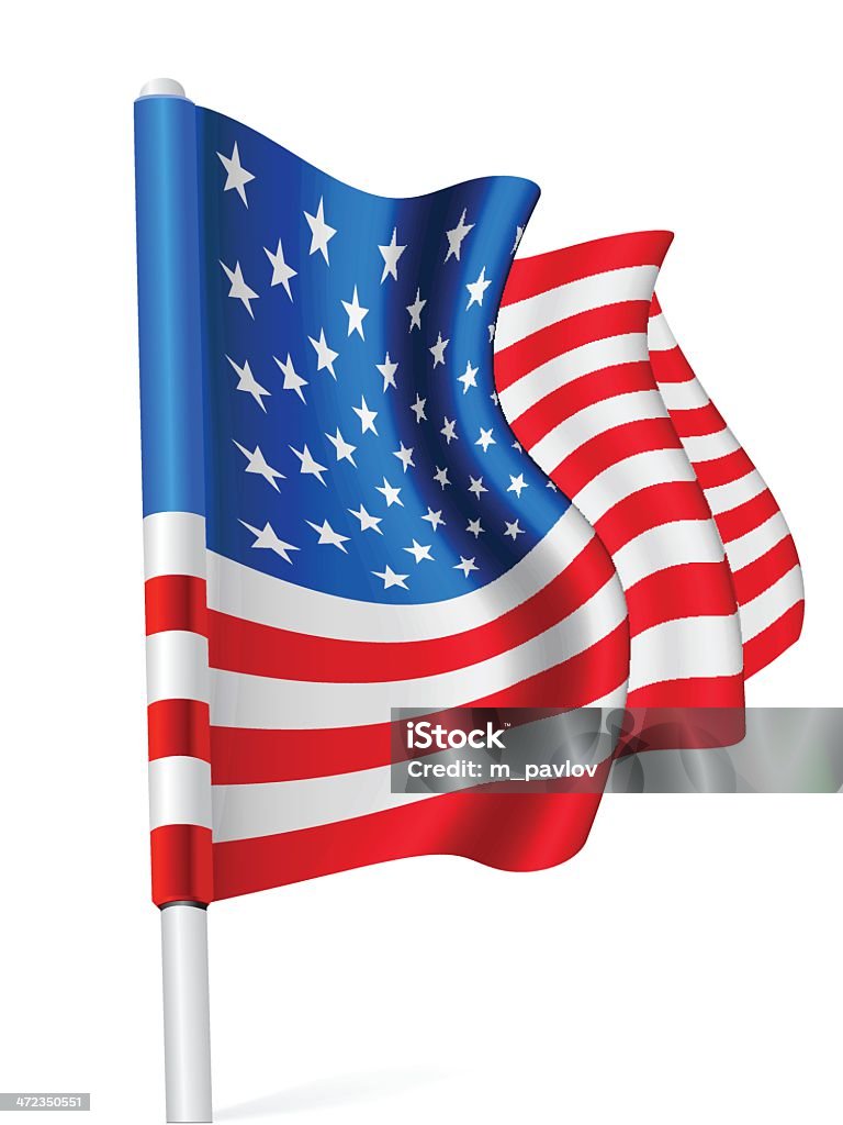 Drapeau des États-Unis - clipart vectoriel de Saluer de la main libre de droits