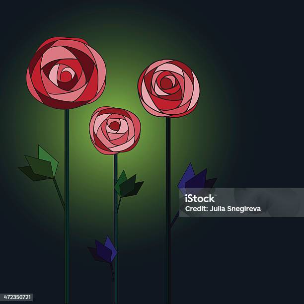 Sfondo Di Mosaico Floreale Con Tre Rose - Immagini vettoriali stock e altre immagini di Fiore - Fiore, Sangue, Affari finanza e industria