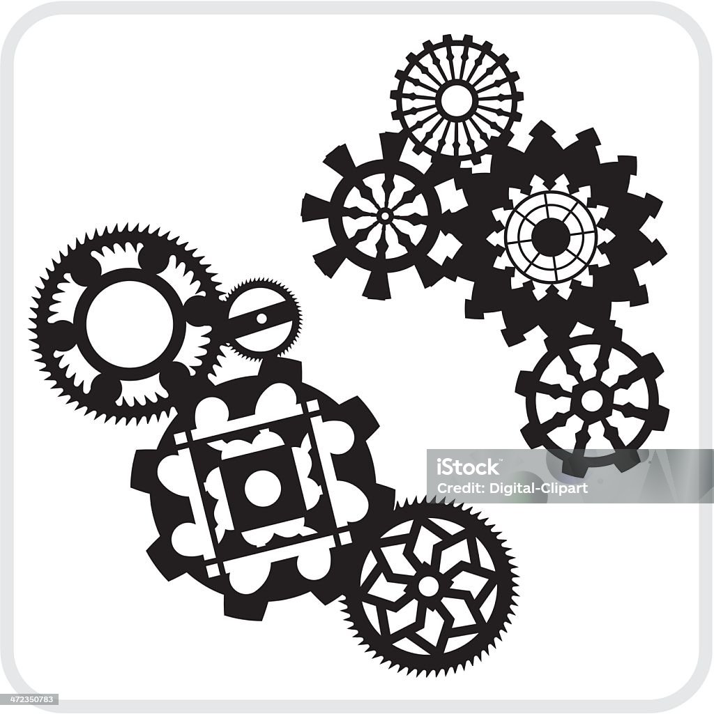 Gear Background Design Vector Set Stock Illustration - Download Image