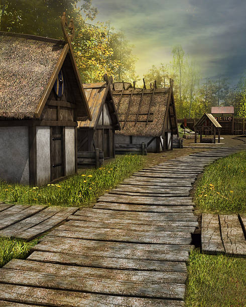 istock Wooden pavement in a village 472350800