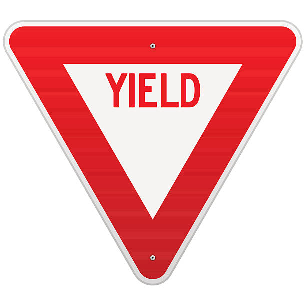 USA Yield Sign Classic red and white road sign isolated on white background. EPS version 10 with transparency included in download. crossroads sign illustrations stock illustrations