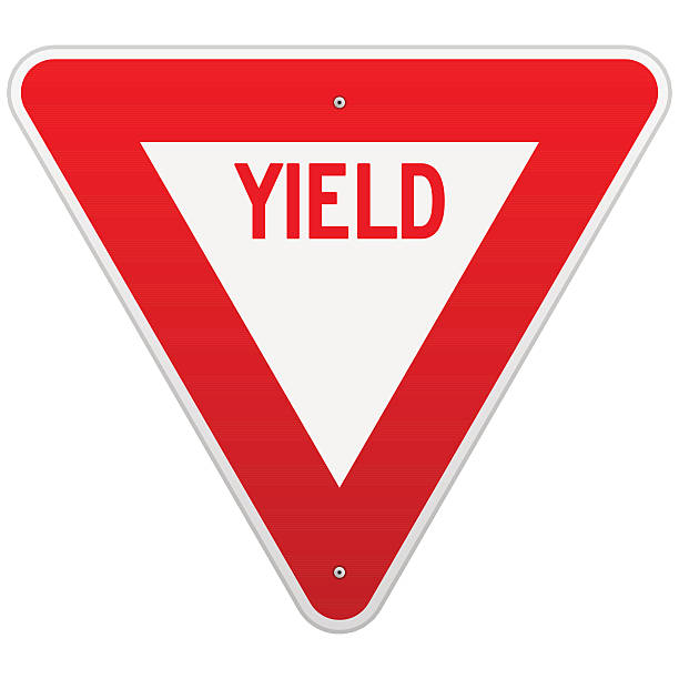 USA Yield Sign Classic red and white road sign isolated on white background. EPS version 10 with transparency included in download. forbidden background stock illustrations