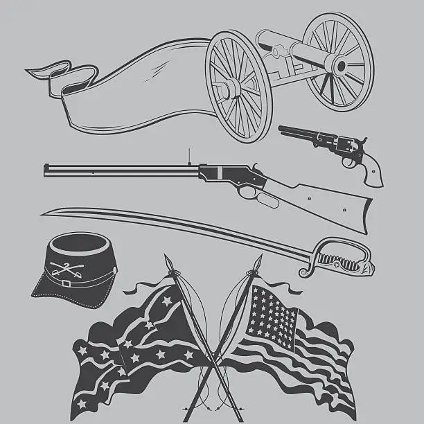 Vector illustration of Civil War Clip Art