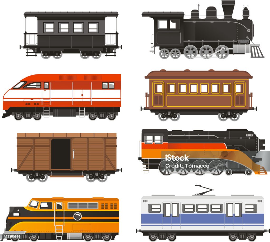 Zug Lokomotive Shuttle-Transport - Lizenzfrei Zug mit Dampflokomotive Vektorgrafik