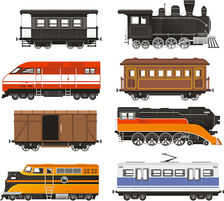 Train Locomotive Transportation Railway Transport vector illustration.