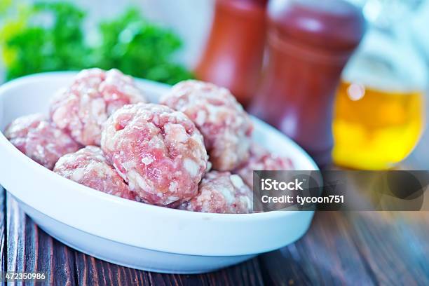 Raw Meatballs Stock Photo - Download Image Now - Kofta, Sphere, 2015